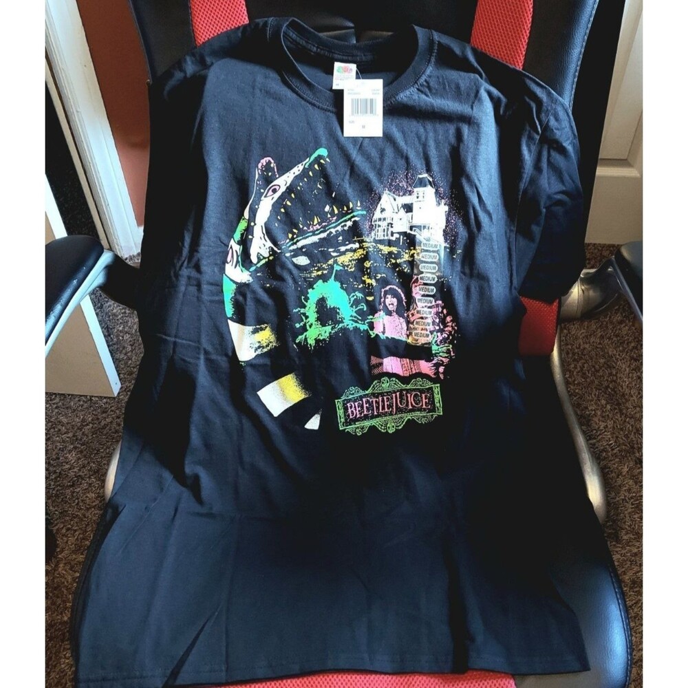 Neon Beetlejuice Shirt Graphic Tee M Graphic Shirt Top T-shirt Movie